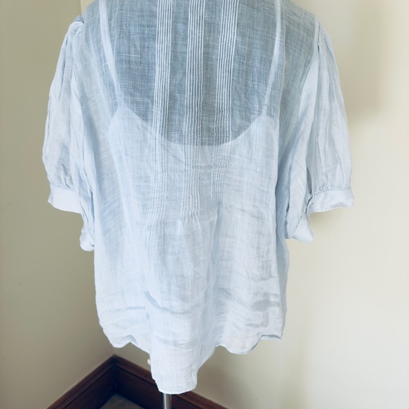 J. Crew Soft Blue Puff Sleeve Top XL - Picture 4 of 7